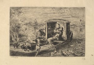 التهام وجبة ، 1861. بواسطة تشارلز فرانسوا داوبيني