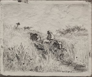 المسار عبر حقل الحبوب ، الانطباع الأصلي 1862 ، طبع في عام 1921. بواسطة تشارلز فرانسوا داوبيني