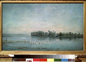 "الصباح الباكر" (في الصباح) لوحة تشارلز فرانسوا (تشارلز فرانسوا) دوبيني (1817-1878) 1858 متحف بوشكين ، موسكو بواسطة تشارلز فرانسوا داوبيني