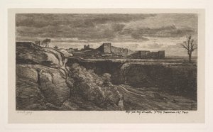 أطلال قلعة Crèmieux Isère ، 1850. بواسطة تشارلز فرانسوا داوبيني