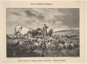صالون 1850-1851 ، المناظر الطبيعية والحيوانات ، من ترويون ، 1850-51. بواسطة تشارلز فرانسوا داوبيني