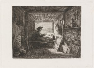 Studio on the Boat (Le Bateau-atelier) بواسطة تشارلز فرانسوا داوبيني