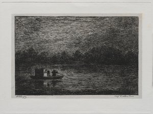 The Boat Trip: Night Voyage أو Net Fishing الإصدار الثاني ، 1861. بواسطة تشارلز فرانسوا داوبيني