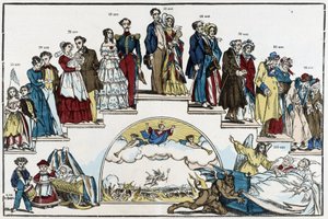 The Ages of Life - drawing by Pinot, late 19th century بواسطة تشارلز فرانسوا بينوت