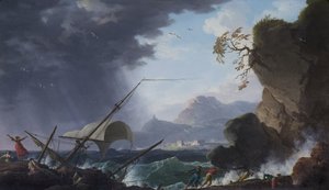 حطام على الساحل الصخري