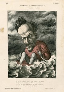 Contemporary Grimaces - Illustration by Charles Gilbert-Martin (1839-1905): Rochefort Henri (1831-1913) - Sea بواسطة تشارلز جيلبرت مارتن