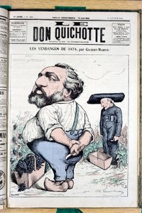 غلاف "" The Don Quixote "، رقم 225 ، Satirique en Colors بواسطة تشارلز جيلبرت مارتن
