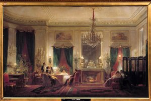 صالون الأميرة ماتيلد ليتيزيا بونابرت (1820-1904) ، شارع دي كورسيليس لوحة لسيباستيان تشارلز جيرو (1819-1892) 1859 صن. 0.63 × 1 م. كومبين ، متحف القصر - داخل قصر الأميرة ماتيلد ليتيزيا بونابرت (1820-1904) ، شارع بواسطة تشارلز جيرو