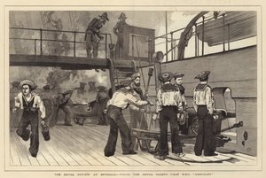 The Naval Review at Spithead ، تطلق التحية الملكية من HMS Hercules