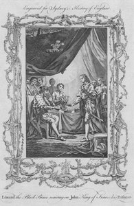 إدوارد الأمير الأسود ينتظر جون كينغ من فرنسا سجينه ، 1773. بواسطة تشارلز غرينيون