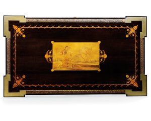 طاولة Napoleon III ، من تصميم Jean Brandely ، مطعمة من E. Varlot ، باريس ، حوالي 1850-1875 (Ormolu ، نحاسي مذهب ، خشب الأبنوس والجميز) بواسطة تشارلز غيوم ديل
