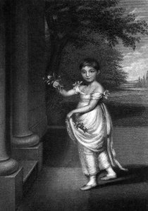إليزابيث باريت مولتون باريت في سن التاسعة ، نقشها ج. كوك ، ج. منتصف C19th بواسطة تشارلز هايتر