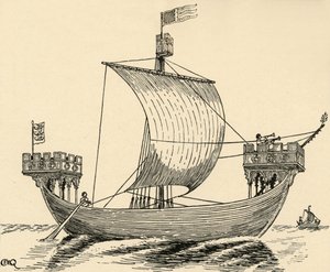 سفينة من عهد إدوارد الأول على أساس ختم دوفر ، 1284 ، 1931 بواسطة تشارلز هنري بورن كوينيل