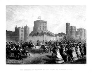 الإمبراطور وإمبراطورة الفرنسيين في قلعة وندسور ، 1855 ، 1875. بواسطة تشارلز هنري جينس