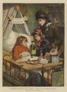 يأتي عيد الميلاد ولكن مرة واحدة في السنة ، مشهد في مستشفى Evelina (chromolitho)