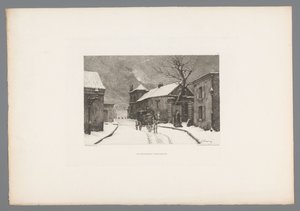 Gezicht op de Rue des Rosiers in Montmartre Rue des Rosiers في مونمارتر (العنوان على الكائن) فرنسا etsen uit 1875 (عنوان المسلسل) النقش في عام 1875 (عنوان المسلسل) بواسطة تشارلز جوزيف بوفيري