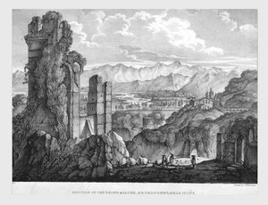 تقاطع رون وساون ، أطلال رومانية بالقرب من ليون ، c1835.