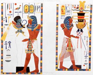 جداريتان من مقابر ملوك طيبة ، اكتشفهما جي بيلزوني ، 1820-1822