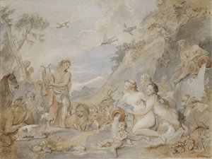 Orpheus Charming the Nymphs، Dryads، and Animals ، 1757. بواسطة تشارلز جوزيف ناتوار