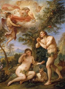 توبيخ آدم وحواء ، 1740. بواسطة تشارلز جوزيف ناتوار
