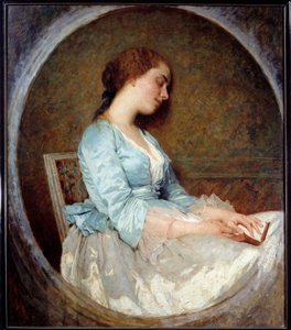 حلم الشابة النائمة على كتابها. رسم تشارلز شابلن (1825-1891) 1857 صن. 1،06x0،92 م مرسيليا ، متحف الفنون الجميلة