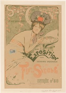 ملصق فور إن إكسبوزيتى فان دي صالون دي سين معرض Salon des Cent للرسومات الأصلية من نهاية القرن (العنوان على الكائن) بواسطة تشارلز فيرنو