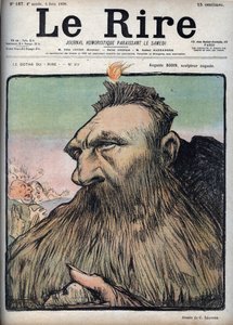 أوغست رودين (1840-1917) النحات أوغسطس - رسم كاريكاتوري لتشارلز ليندر (1862-1934) في "Le Rire" في 4 يونيو بواسطة تشارلز ليندر