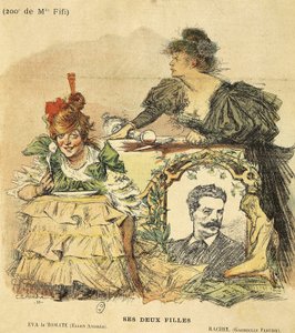 Cartoon for the two hundredth shows of Mademoiselle Fifi, from the novel by Guy de Maupassant (1850-1893) (illustration) بواسطة تشارلز ليندر