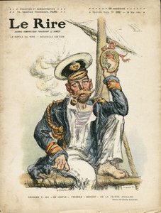 رسم توضيحي لتشارلز ليندر (1862-1934) لغلاف Le Rire ، 28/05/10 - إنجلترا ، بريطانيا العظمى ، فولي ، البحرية البحرية ، التدخين ، التبغ - جورج الخامس (1865-1936) بواسطة تشارلز ليندر