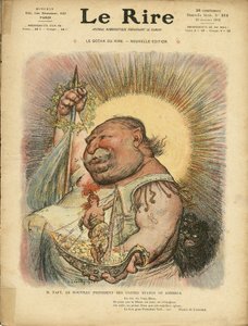 رسم توضيحي لتشارلز ليندر (1862-1934) لغلاف Le Rire ، رقم 312 ، 23/01/09 - أمريكا الولايات المتحدة الأمريكية - وليام هوارد تافت (1857-1930) ، رئيس بواسطة تشارلز ليندر