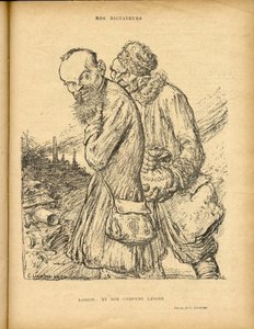 رسم توضيحي لتشارلز لياندر (1862-1934) في لو ريير ، 29/05/20 - لوريو وشريكه لينين - الولايات المتحدة - لينين ، لوريو بواسطة تشارلز ليندر