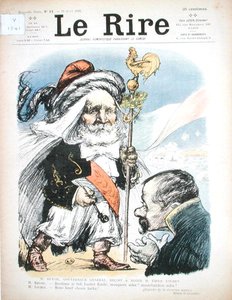 استقبال الرئيس إميل لوبيه (1838-1929) من قبل الحاكم العام للجزائر ، AJP Revoil ، رسم كاريكاتوري من فيلم Le Rire بواسطة تشارلز ليندر