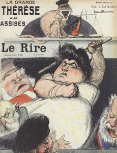 محاكمة المحتال سيء السمعة تيريز هامبرت. رسم توضيحي لـ Le Rire