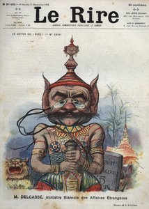ثيوفيل ديلكاس (1852-1923) ، سياسي فرنسي - Le Gotha du ““ Laughs ”، رقم XXXVI ، M. Delcasse ، وزير الخارجية السيامي - رسم كاريكاتوري لـ Charles Leandre - (6 ديسمبر 1902) بواسطة تشارلز ليندر