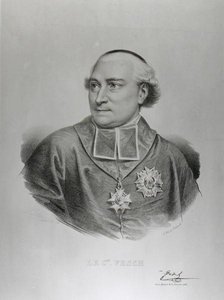 صورة للكاردينال جوزيف فيش (1763-1839) نقشها فرانسوا سيرافين ديلبيك (1778-1825) (نقش) (صورة بالأبيض والأسود) بواسطة تشارلز لويس (بعد) بازين