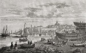 جرانفيل ، فرنسا ، في القرن الثامن عشر ، من "تاريخ الثورة الفرنسية" بواسطة لويس بلانك (1811-1882) منقوش بواسطة لوبريتون ، 1847-1862 بواسطة تشارلز ماري بوتون