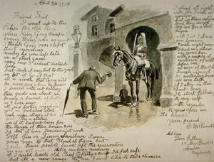 رسالة مصورة ، 20 أبريل 1914 (قلم حبر وحبر وغسل على ورق) بواسطة تشارلز ماريون راسل