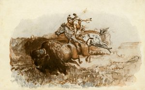 The Buffalo Hunt من تأليف CM Russell بواسطة تشارلز ماريون راسل