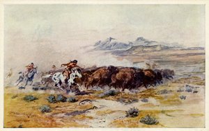 The Buffalo Hunt من تأليف CM Russell بواسطة تشارلز ماريون راسل