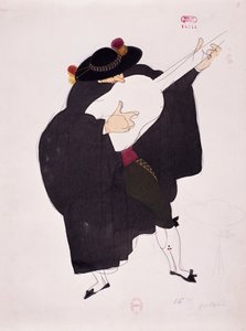 زي لشخصية عازف الجيتار من The Barber of Seville بواسطة Gioacchino Rossini ، رسم بواسطة Charles Martin (1884-1934) بواسطة تشارلز مارتن