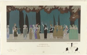جازيت دو بون تون ، 1914 - رقم 5 ، لوحة 43: أفروديت / في حدائق آلهة (العنوان على الكائن)