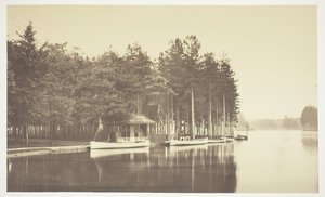 بدون عنوان ، ج. 1850. [قارب على بحيرة في Bois de Boulogne ، حديقة في باريس]. بواسطة تشارلز مارفيل