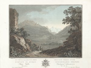 Berglandschap في Zwitserland منظر لوادي أوبيرهاشي (العنوان على الجسم) مناظر رائعة لجبال سويسرا (عنوان السلسلة) بواسطة تشارلز ملكيور ديسكورتيس