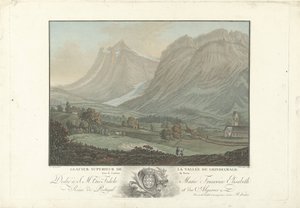 جليتسجير بيج دي فالي فان جريندلفالد أعلى النهر الجليدي لوادي جريندلفالد في كانتون برن (العنوان على القطعة) مناظر رائعة لجبال سويسرا (عنوان السلسلة) بواسطة تشارلز ملكيور ديسكورتيس