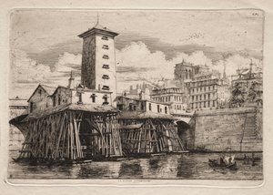 Etchings of Paris: The Notre Dame Pump ، 1852. بواسطة تشارلز ميريون