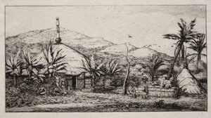 كاليدونيا الجديدة: الكوخ الأصلي الكبير على الطريق من Balade إلى Puebo ، 1845 بواسطة تشارلز ميريون