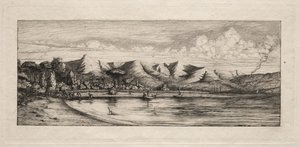صيد سمك السين قبالة نقطة حرق الفحم ، أكاروا ، 1865.