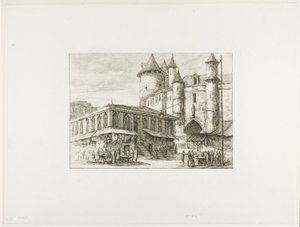 جراند شاتليه ، باريس ، ج. 1780 ، بعد رسم سابق بواسطة تشارلز ميريون