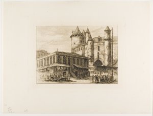 جراند شاتليه ، باريس ، ج. 1780 ، بعد رسم سابق بواسطة تشارلز ميريون