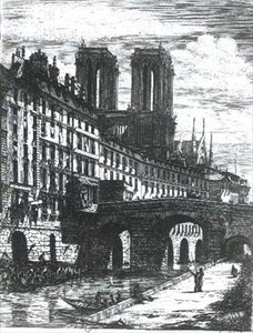 The Little Bridge on the Hotel-Dieu بواسطة تشارلز ميريون